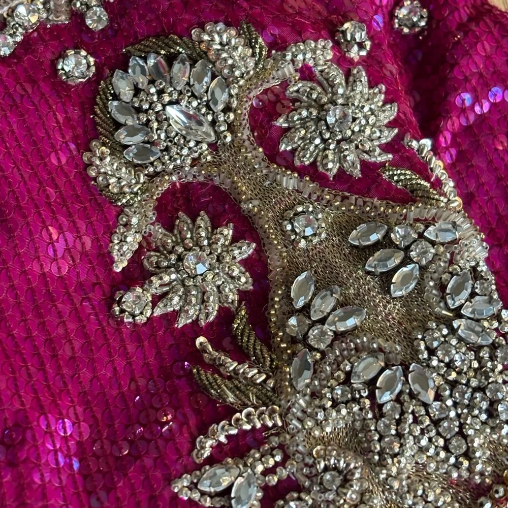 Gyans Elegant Magenta and Gold Embellished Lehenga Set - Picture 5 of 16
